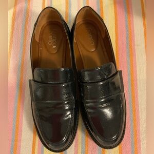 Franco Sarto Brindy Platform Loafer ~ Navy Blue Patten Leather ~ Size 9